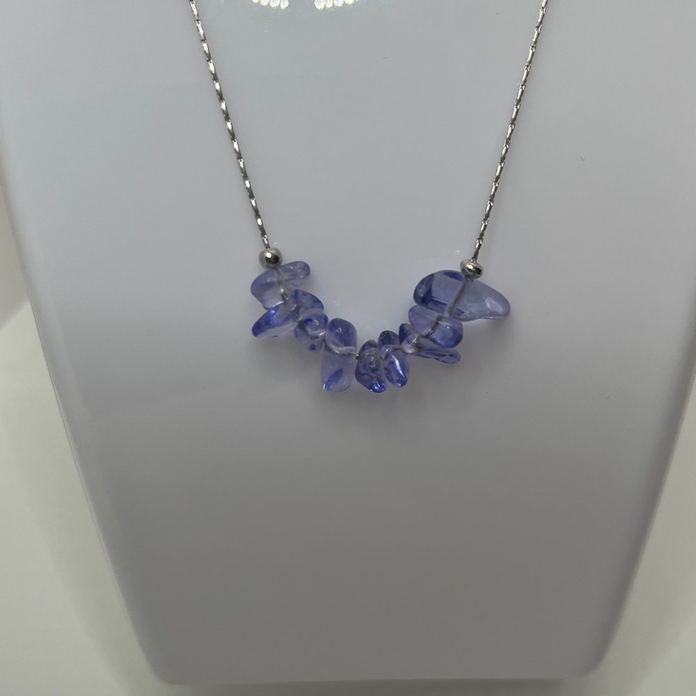 🍋Elegant Silver and Blue Tanzanite Necklace
